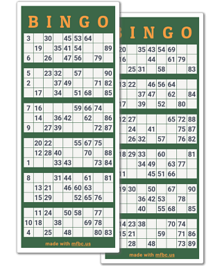 1-90 Number Bingo Cards Printable and Virtual