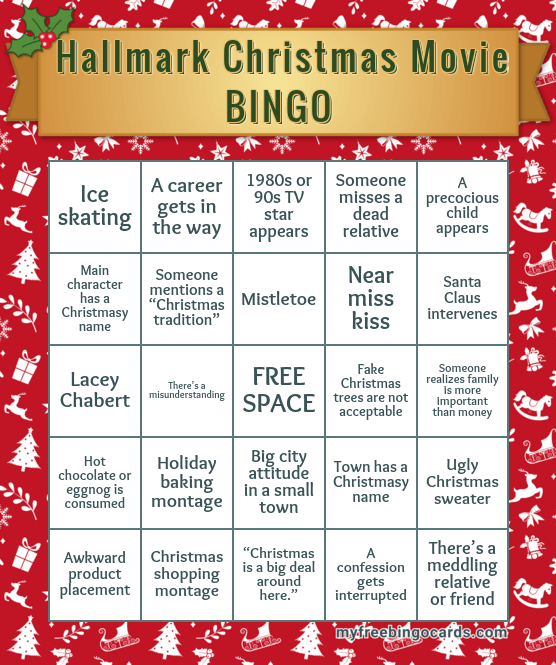 Hallmark Christmas Movies Bingo Cards